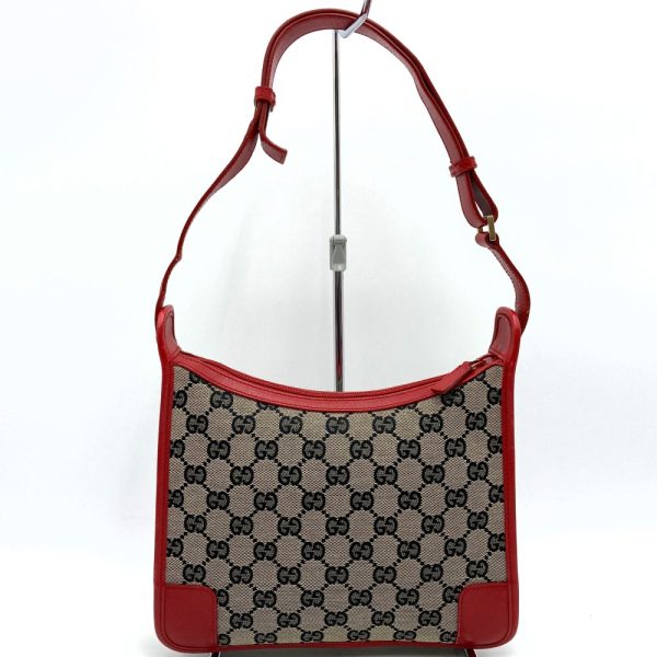 it03qlm00m54 2 Gucci GG Canvas Shoulder Bag Red