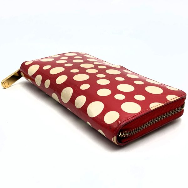 it0cjp8gus9j 3 Louis Vuitton Zippy Wallet Dot Infinity Yayoi Kusama Long Wallet Monogram Vernis Red