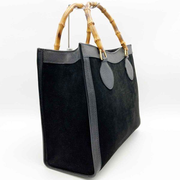 it0rz3m4x4xe 3 Gucci Bamboo Tote Bag Suede Black