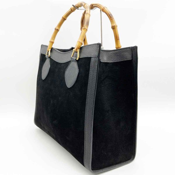 it0rz3m4x4xe 4 Gucci Bamboo Tote Bag Suede Black