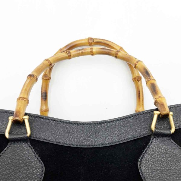 it0rz3m4x4xe 8 Gucci Bamboo Tote Bag Suede Black