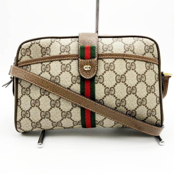 it107q2vuayw 5 Gucci Sherry Line Crossbody Bag GG Supreme Brown