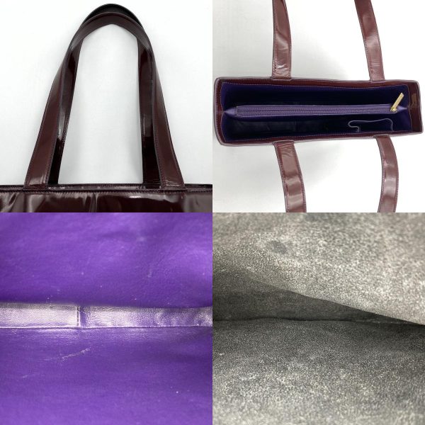 it2xuhqr7yz1 8 c Chanel Patent Leather Logo Tote Shoulder Bag Bordeaux