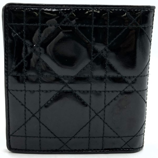 it2yg35s6uy4 2 Christian Dior Bifold Wallet Lady Dior Enamel Black