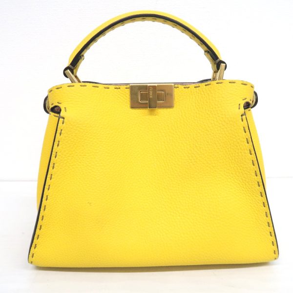 it319516 3 Fendi Handbag 2way Peekaboo Leather Yellow