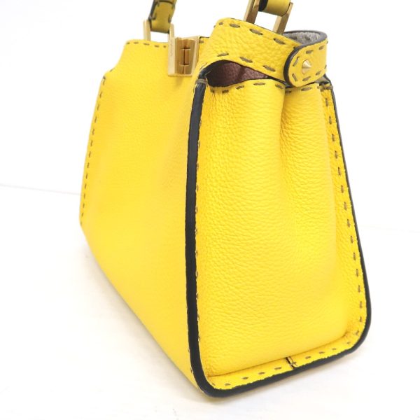 it319516 4 Fendi Handbag 2way Peekaboo Leather Yellow