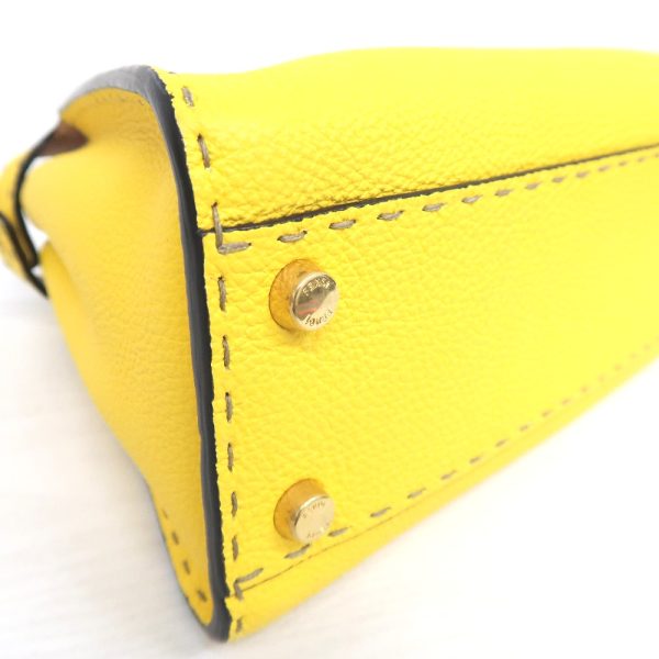 it319516 7 Fendi Handbag 2way Peekaboo Leather Yellow