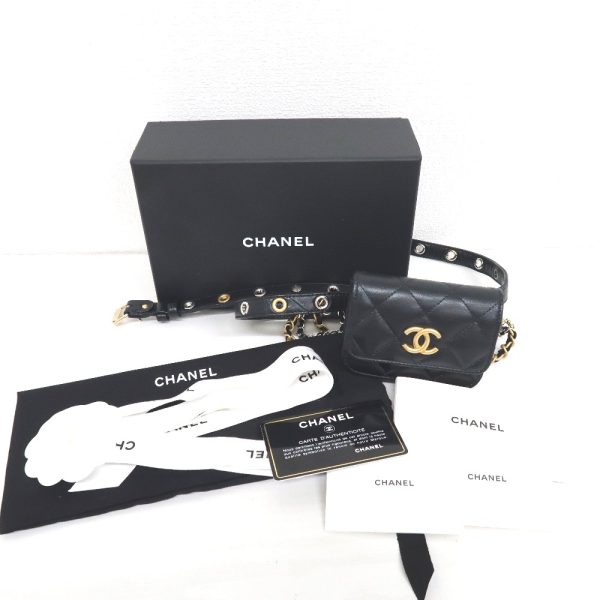 it319517 2 Chanel Belt Waist Bag Matelasse Black