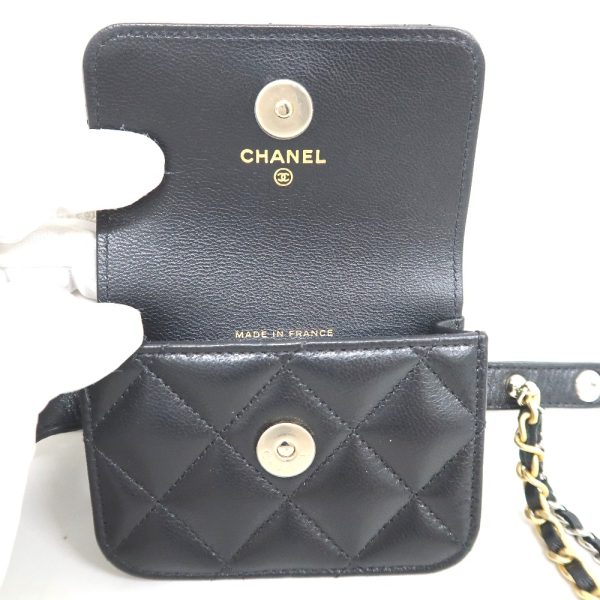 it319517 4 Chanel Belt Waist Bag Matelasse Black