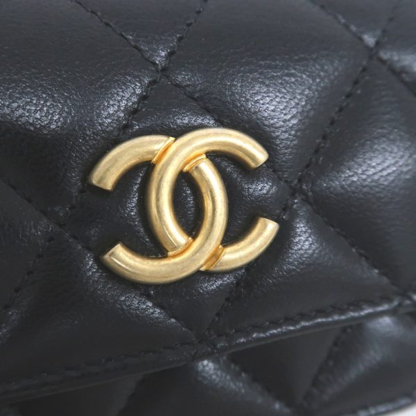 it319517 9 Chanel Belt Waist Bag Matelasse Black