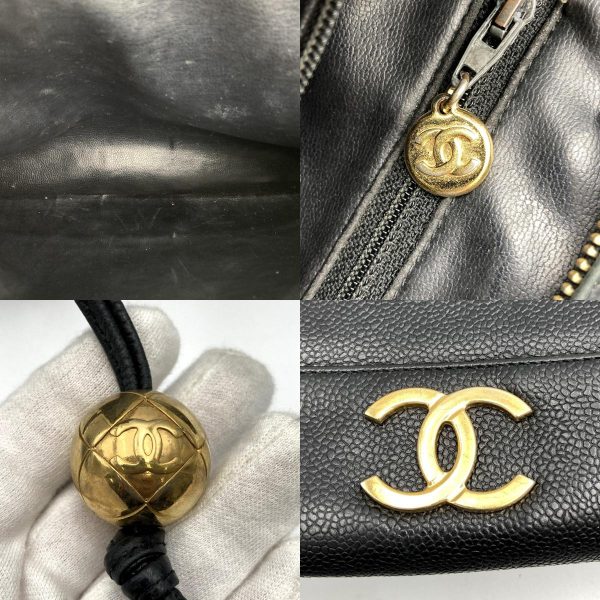 it32e5n4lmts 14 c Chanel Triple Coco Matte Caviar Skin Chain Shoulder Bag Black