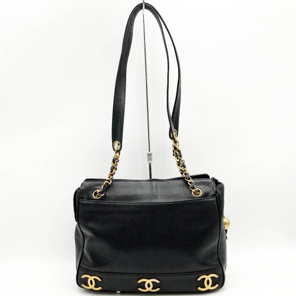 it32e5n4lmts 2 Chanel Triple Coco Matte Caviar Skin Chain Shoulder Bag Black