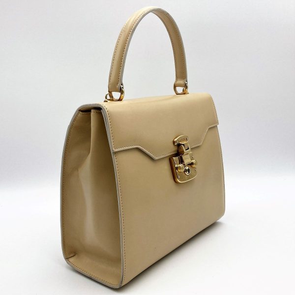 it3stsvuvtbc 3 GUCCI Handbag Bag Beige Ivory Leather Womens Fashion Vintage