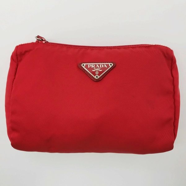 it4mzd01gx80 1 Prada Nylon Cosmetic Pouch Red