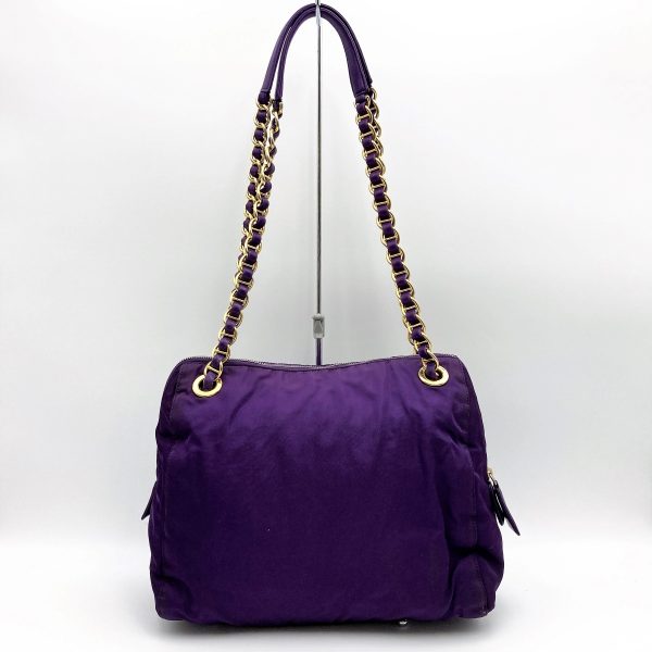 it4x3hp2voki 2 Prada Nylon Shoulder Bag Logo Plate Chain Purple