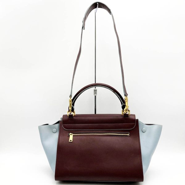 it5iv2sx6lo0 2 Celine Handbag Leather Trapeze 2WAY Bordeaux Blue