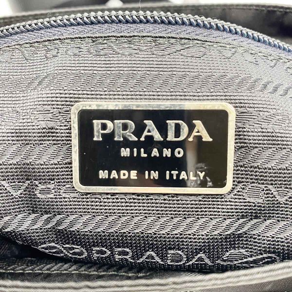 it5qkl5evirv 5 Prada Nylon Diagonal Shoulder Bag with Belt Black