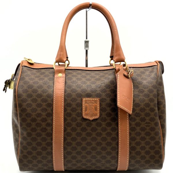 it5wqv0b1h70 1 Celine Boston Bag PVC Macadam Brown