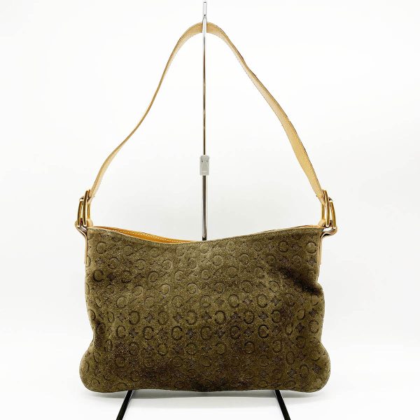 it61ol46o11k 1 Celine Shoulder Bag Khaki Suede Leather Macadam