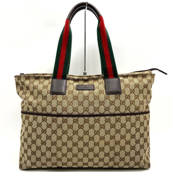 it64hj8pjhl0 1 Gucci Sherry Line Tote Bag GG Canvas Beige