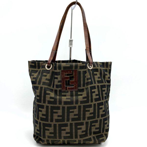 it6csqw9lsj0 1 Fendi Zucca Pattern Nylon Tote Bag Brown