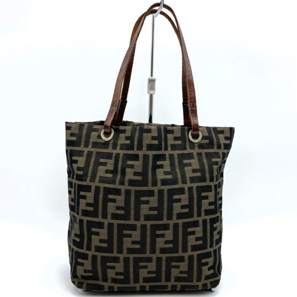 it6csqw9lsj0 2 Fendi Zucca Pattern Nylon Tote Bag Brown