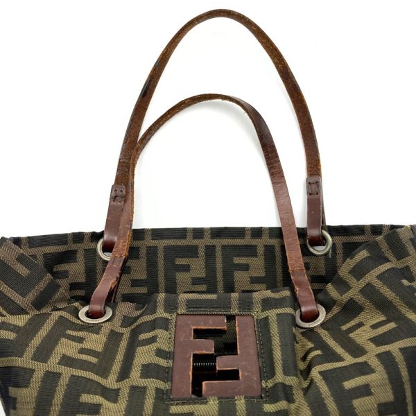 it6csqw9lsj0 5 Fendi Zucca Pattern Nylon Tote Bag Brown