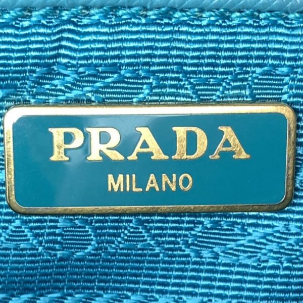 it6e9gmp87t4 8 Prada Leather Pochette Crossbody Ribbon Blue Green