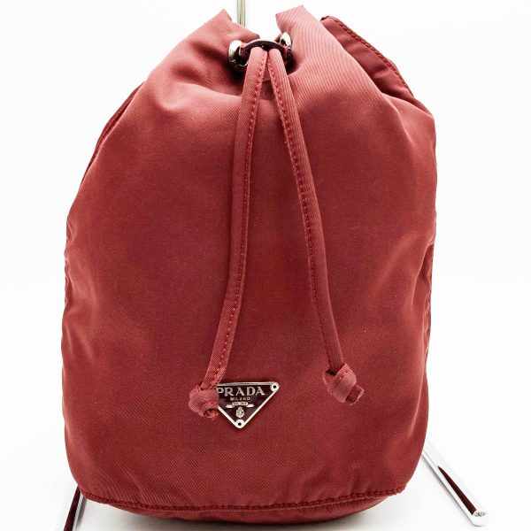 it6rqie6ov7s 1 Prada Nylon Drawstring Pouch Bordeaux Red