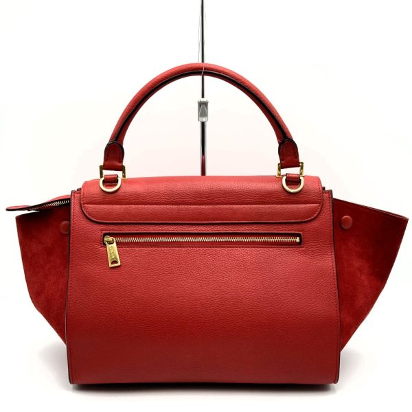 it6t1w70gti8 2 Celine Leather Suede Trapeze Handbag Red