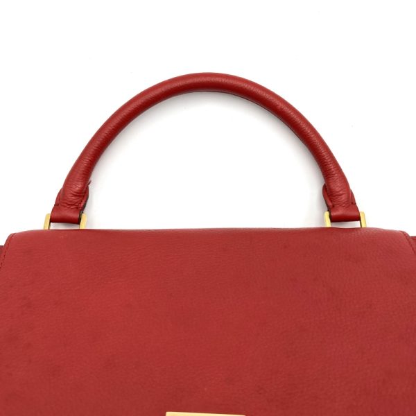 it6t1w70gti8 5 Celine Leather Suede Trapeze Handbag Red