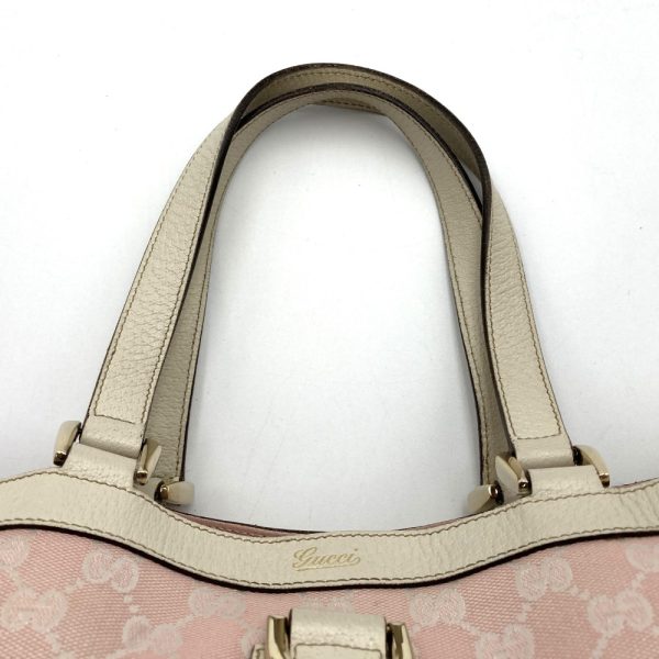 it6thf786slq 5 Gucci Abbey Line Tote Bag Pink White