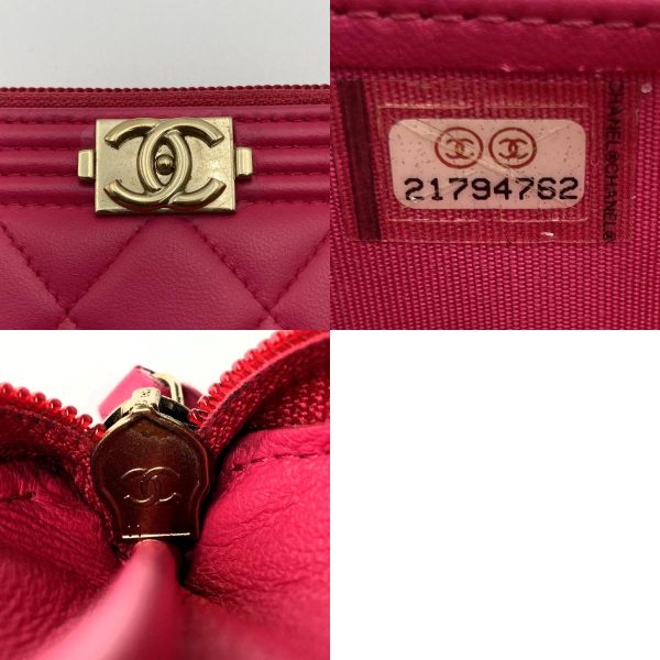 it77nrr28y8s 16 c Chanel Boy Chanel Matelasse Lambskin Long Wallet Pink