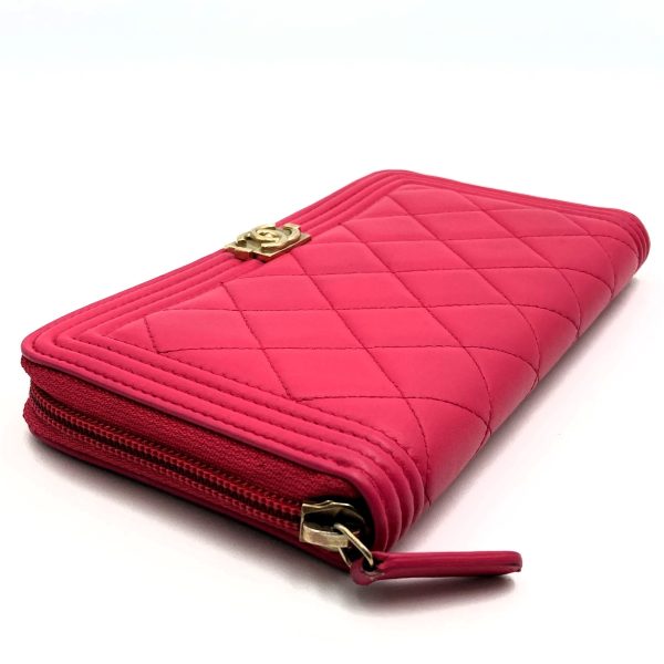 it77nrr28y8s 6 Chanel Boy Chanel Matelasse Lambskin Long Wallet Pink