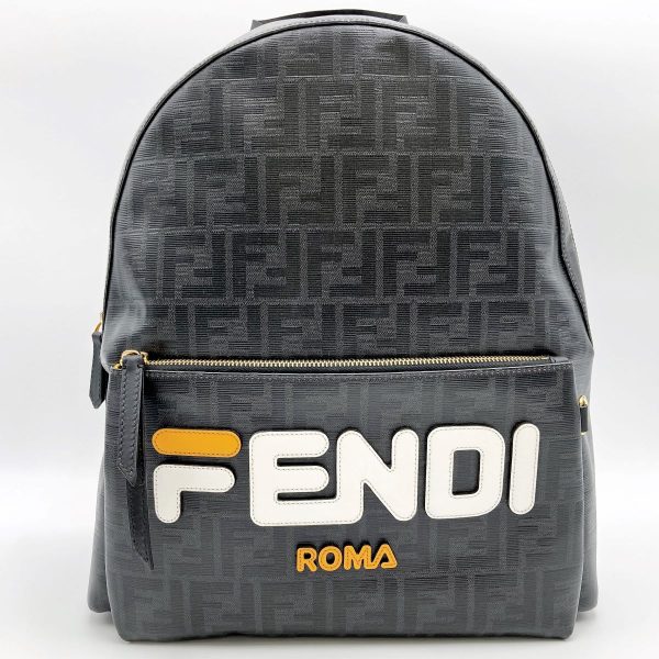 it7a1ofj7bdw 1 Fendi Zucca PVC Fila Collaboration Rucksack Daypack Black