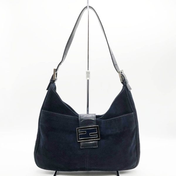 it7qb2n3gvh4 1 Fendi Suede Hobo Shoulder Bag Navy