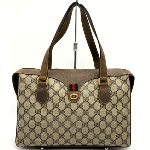 it834jg6dcfp 1 Gucci Old Gucci Handbag Interlocking G Sherry Line Brown