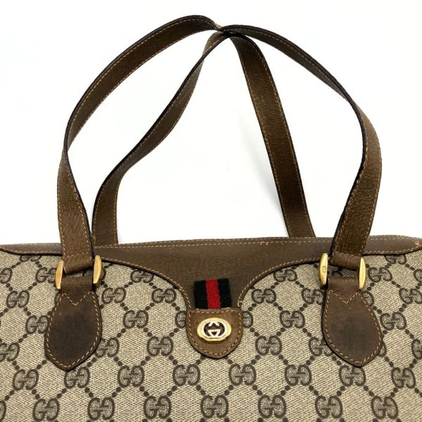 it834jg6dcfp 5 Gucci Old Gucci Handbag Interlocking G Sherry Line Brown