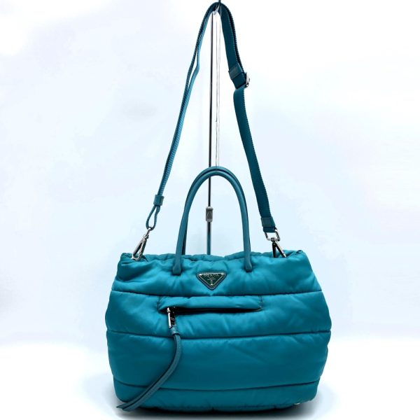 it8rcbvwzsgk 1 Prada Nylon 2 Way Shoulder Handbag Blue Green