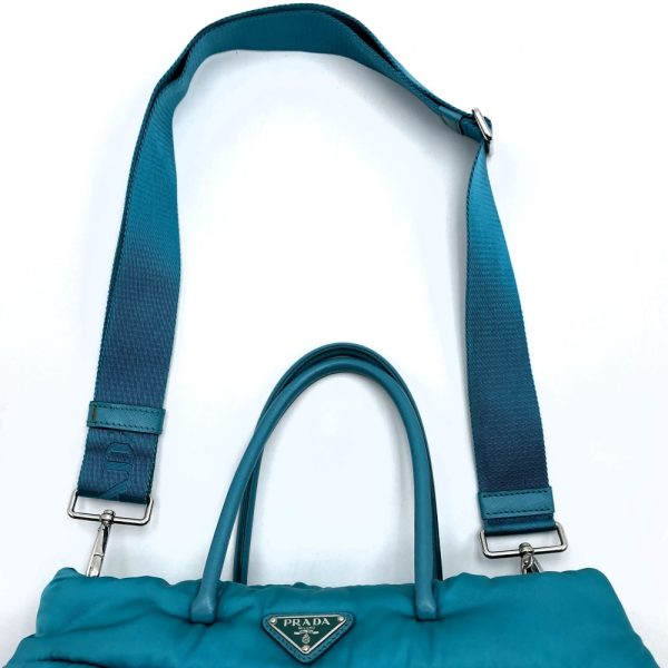 it8rcbvwzsgk 5 Prada Nylon 2 Way Shoulder Handbag Blue Green