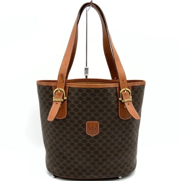 it94922zvbm3 1 Celine Tote Bag PVC Macadam Bucket Type Brown