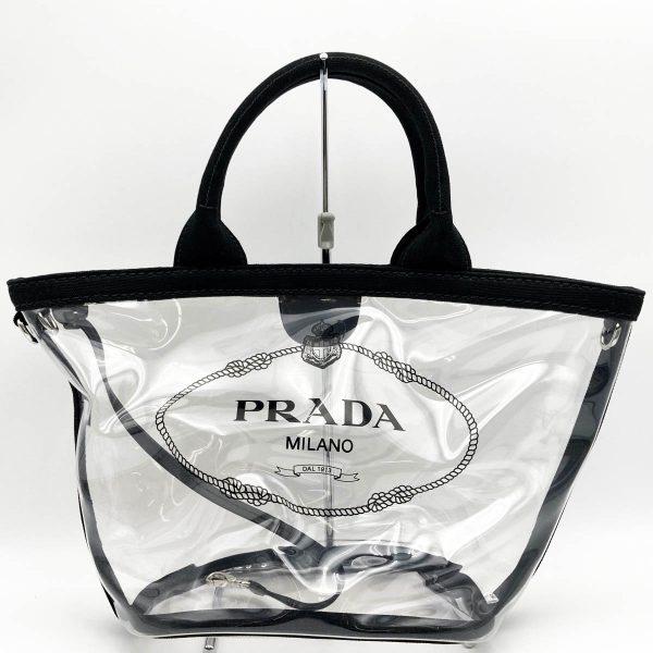 it9a0prydciy 1 Prada Plex Fabric Tote Handbag Black Vinyl