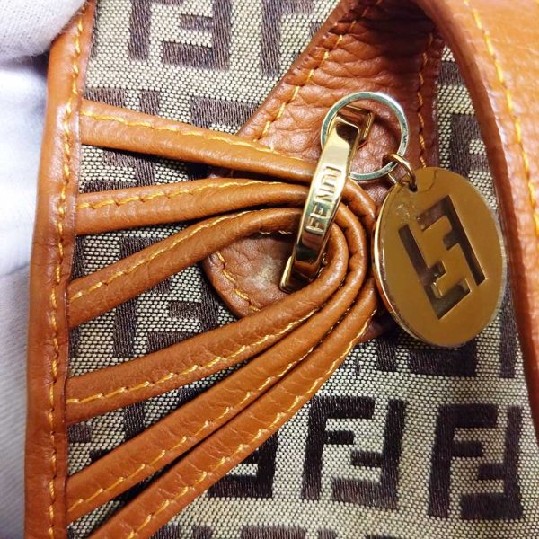 it9ein0gywbk 8 Fendi Zucchino Pattern Canvas Handbag Brown