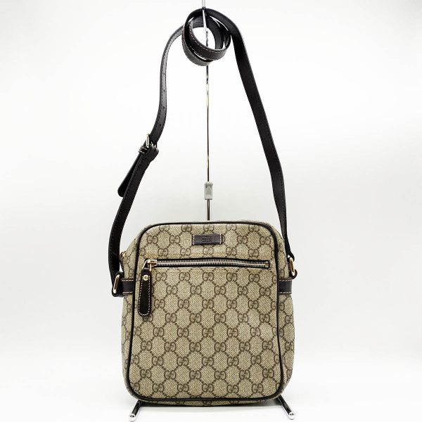 ita3f9ootyts 1 Gucci GG Supreme Shoulder Bag PVC Brown