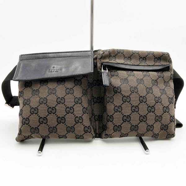 ita4fe0dttt8 1 Gucci GG Pattern Waist Bag Brown