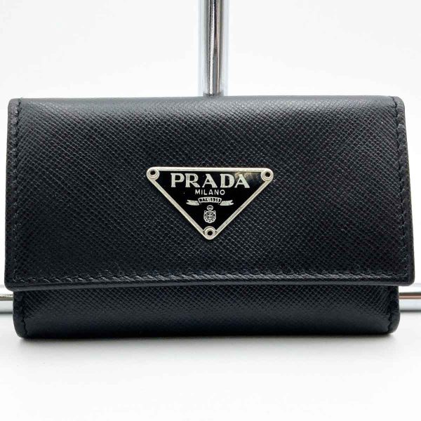 ita69bhl297k 1 Prada Leather Key Case Keychain Black