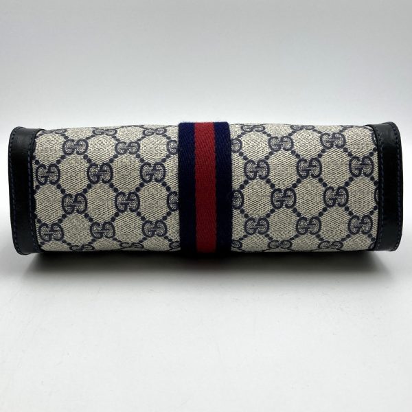 ita9fwsvglss 5 Gucci Old Gucci Clutch Bag GG Supreme Gray Navy