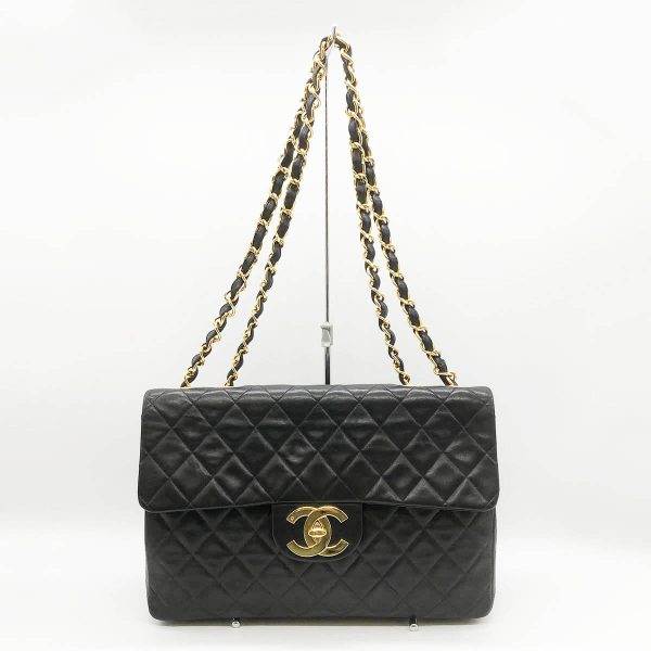 itamix3ammjs 1 Chanel Big Matelasse Chain Shoulder Bag Black Gold Hardware