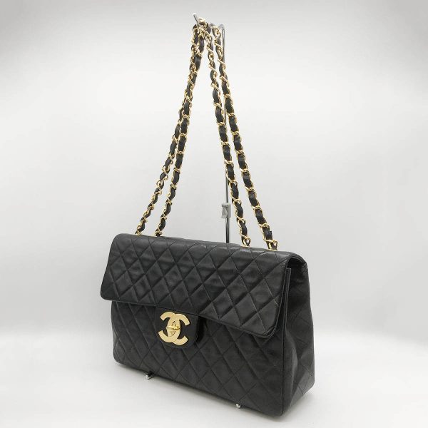 itamix3ammjs 3 Chanel Big Matelasse Chain Shoulder Bag Black Gold Hardware