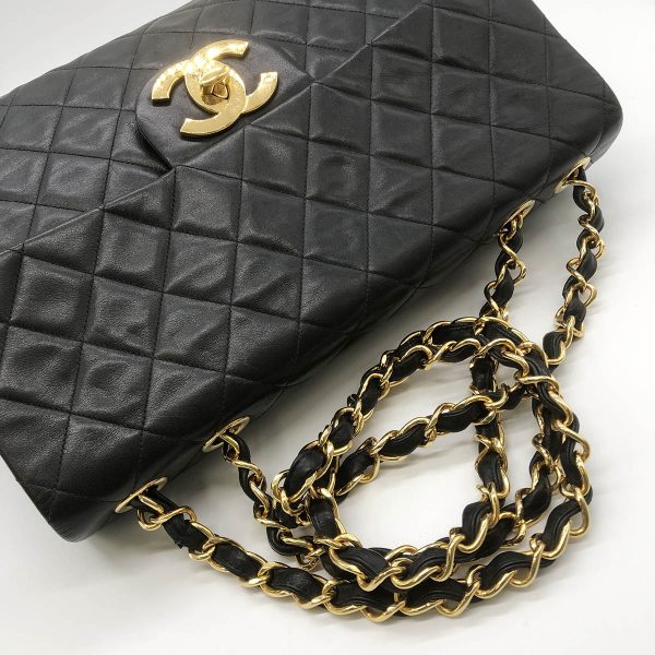 itamix3ammjs 7 Chanel Big Matelasse Chain Shoulder Bag Black Gold Hardware